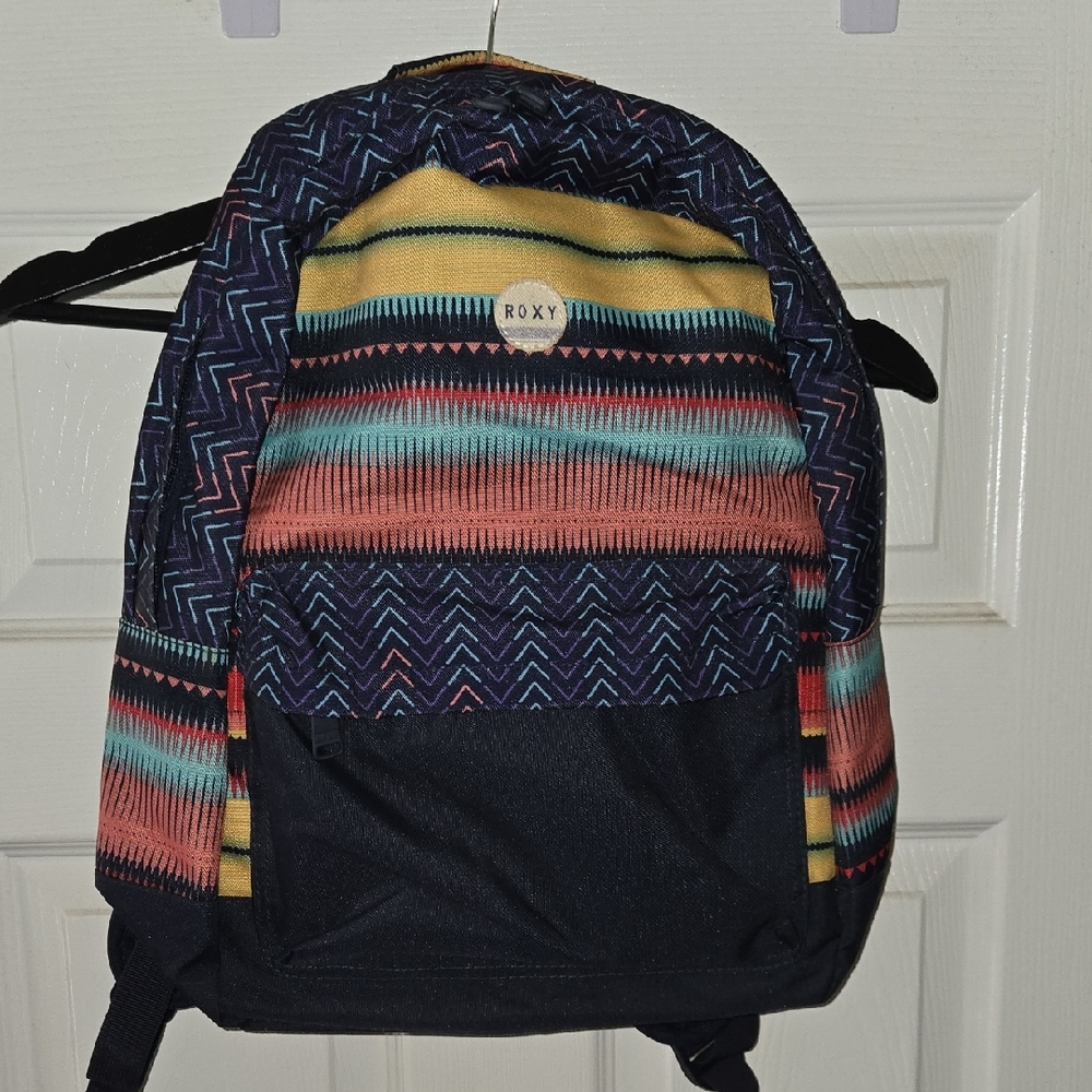 Roxy Multicolor Striped Backpack - Navy, Yellow, … - image 1